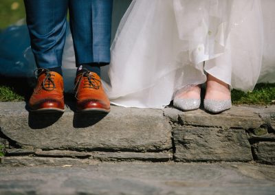 bride and groom's feet