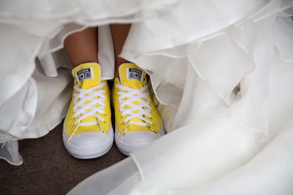 bride's yellow shoes