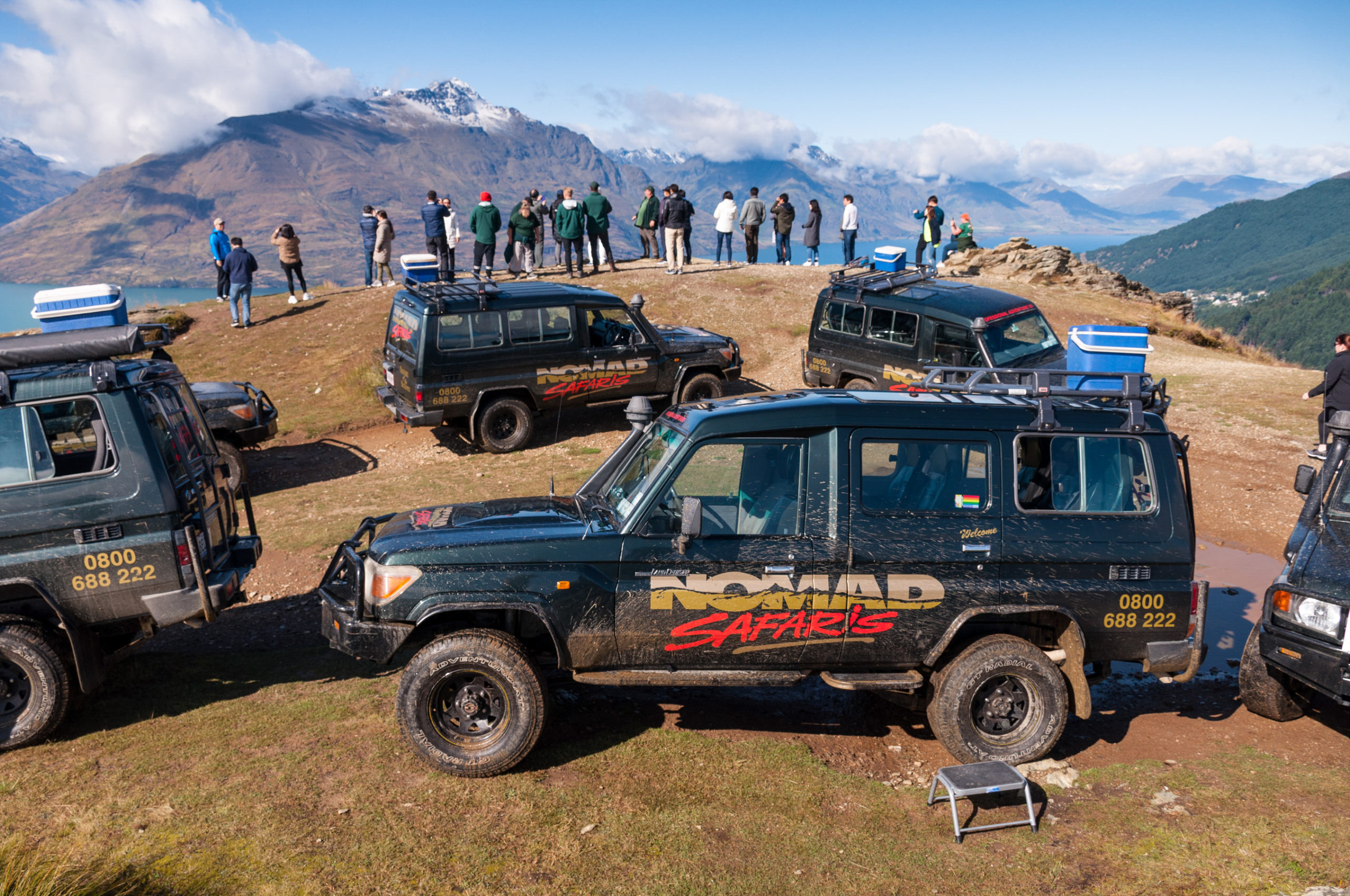 4WD vehicles at scenic location