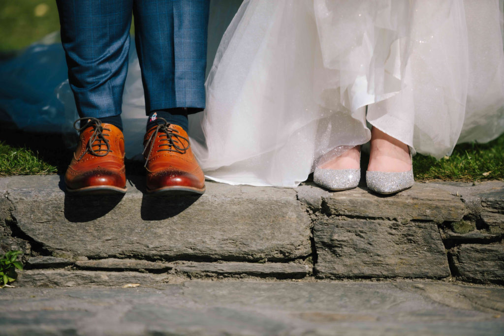 Bride and groom feet