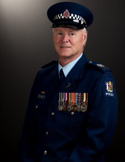 Studio Portrait of policeman in uniform