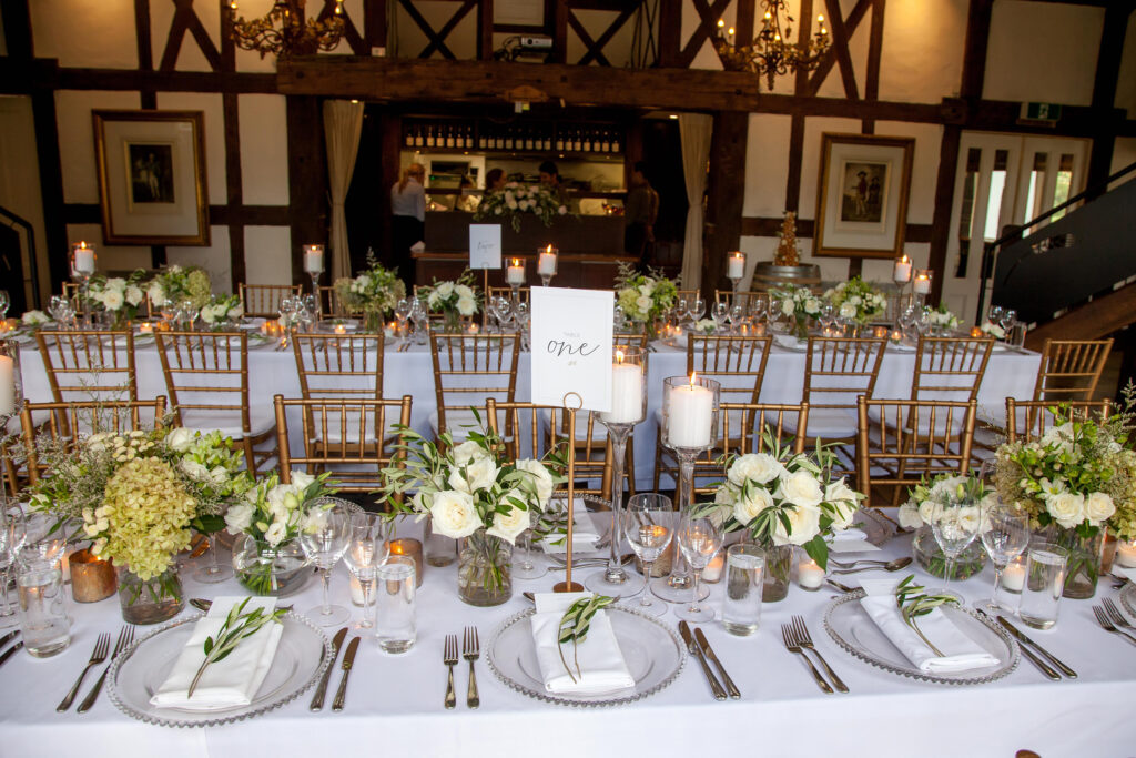 Table set up for wedding reception